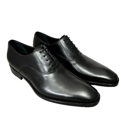 Scarpe di Maremma Francesina Fatta A Mano In Vitello Nero Luxury Collection*Uomo Stringate