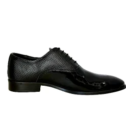 Scarpe di Maremma Francesina In Vernice Nera Cucita Blake*Uomo Stringate