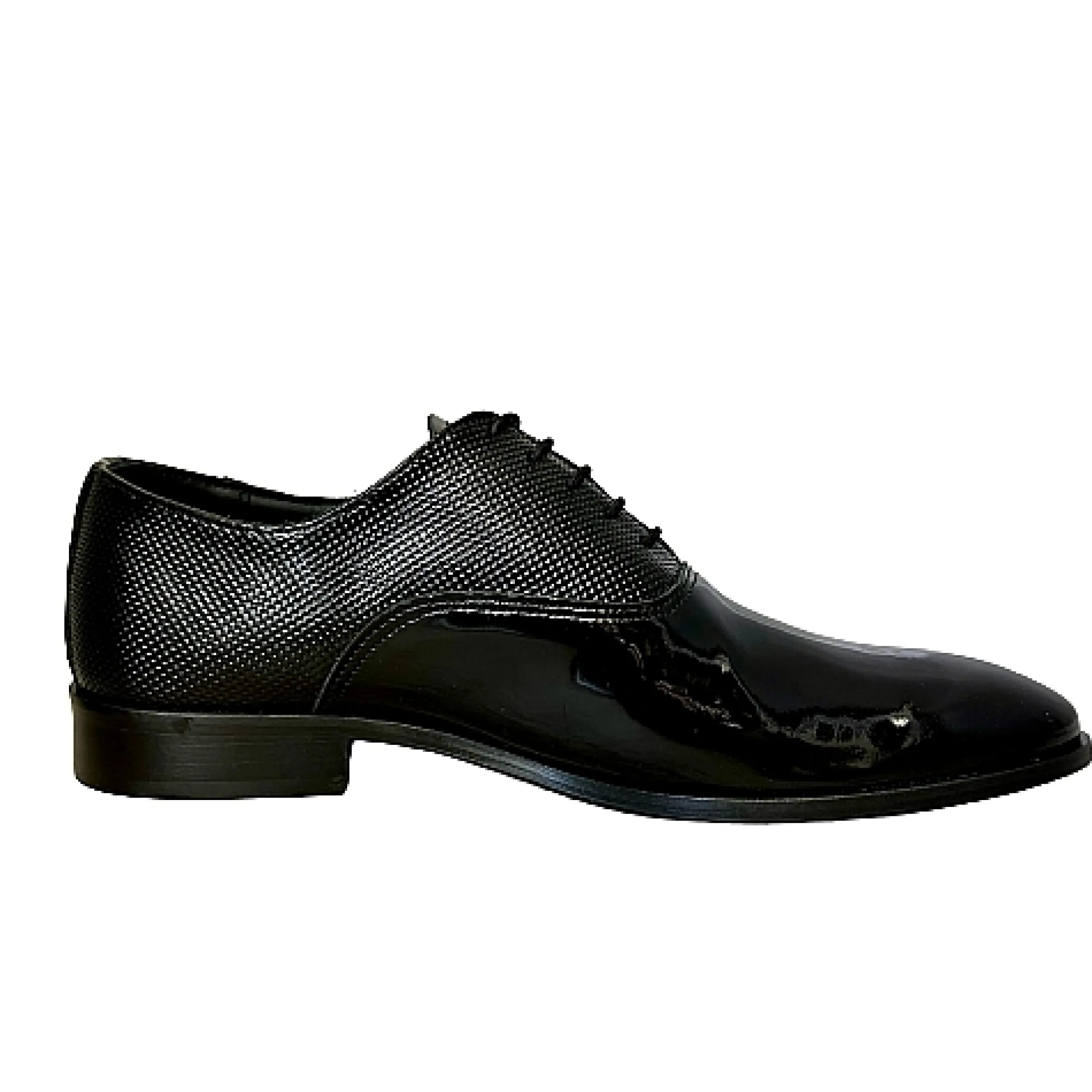 Scarpe di Maremma Francesina In Vernice Nera Cucita Blake*Uomo Stringate