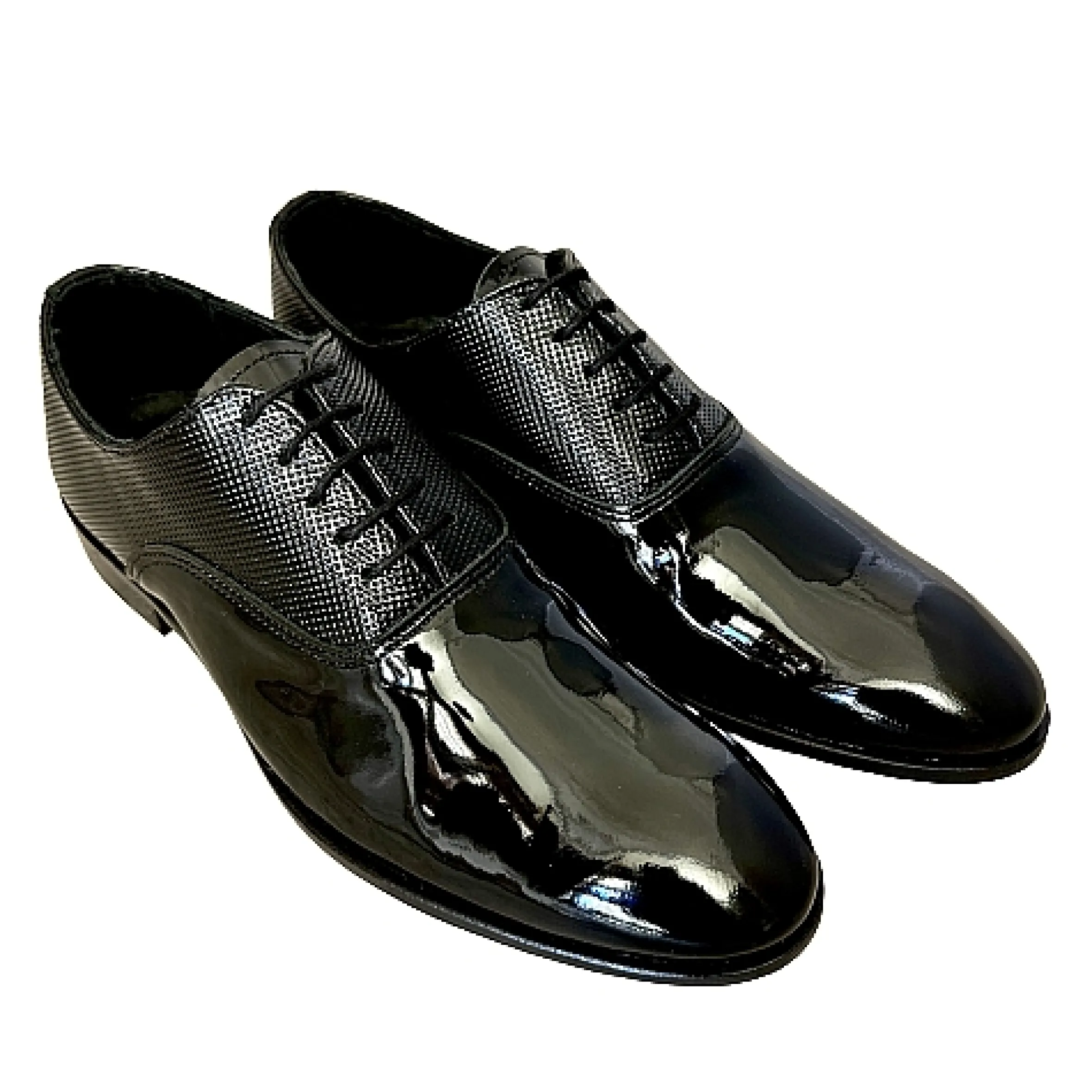 Scarpe di Maremma Francesina In Vernice Nera Cucita Blake*Uomo Stringate