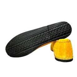Scarpe di Maremma Friulane Artigianali In Velluto Giallo Personalizzate*Donna Mocassini