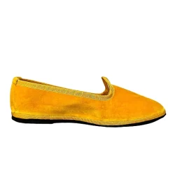 Scarpe di Maremma Friulane Artigianali In Velluto Giallo*Donna Mocassini