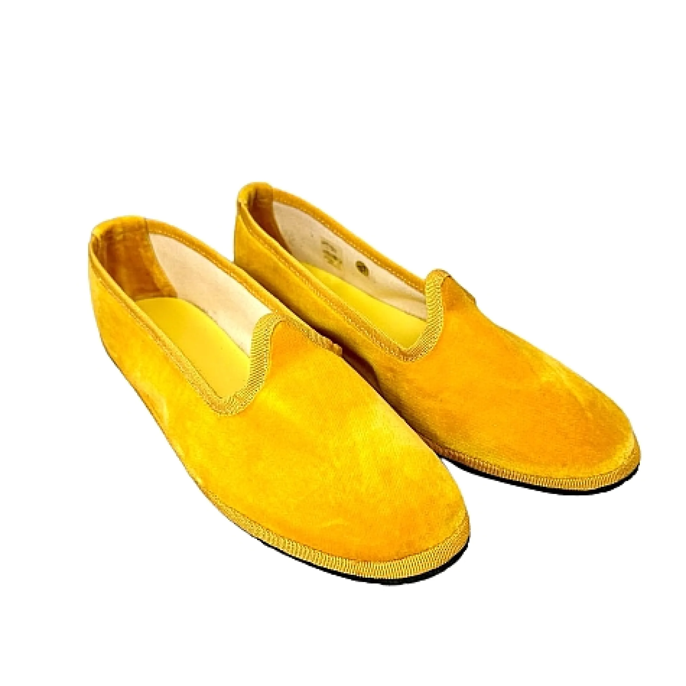 Scarpe di Maremma Friulane Artigianali In Velluto Giallo*Donna Mocassini