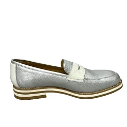 Scarpe di Maremma Mocassino Argento E Bianco*Donna Mocassini