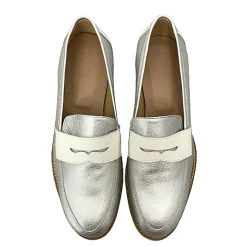 Scarpe di Maremma Mocassino Argento E Bianco*Donna Mocassini