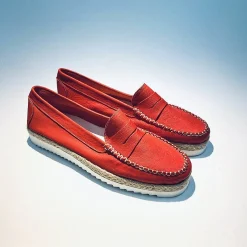 Scarpe di Maremma Mocassino Artigianale Estivo Rosso*Donna Mocassini