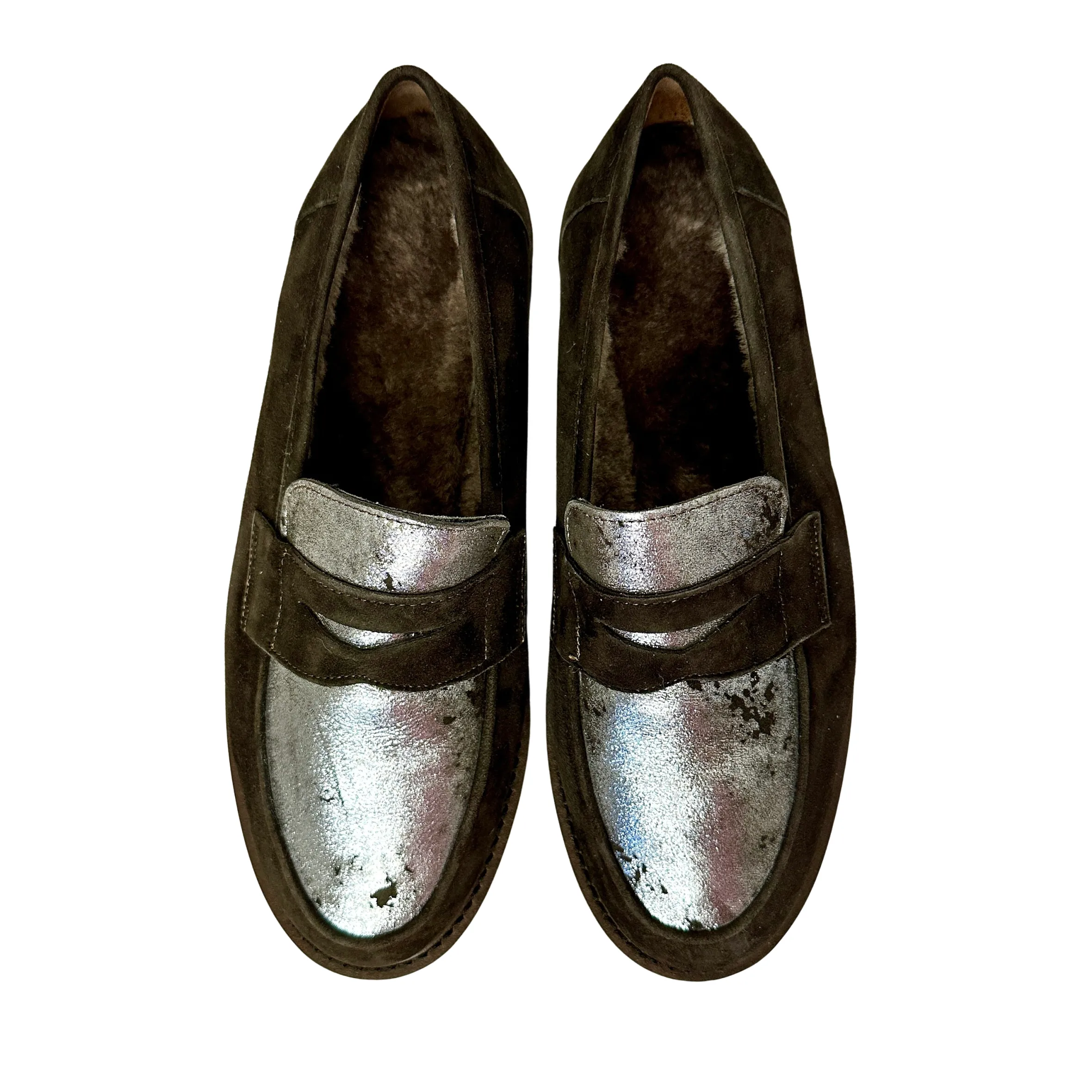 Scarpe di Maremma Mocassino Artigianale In Camoscio Testa Di Moro E Fodera Di Agnello*Donna Mocassini