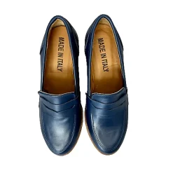 Scarpe di Maremma Mocassino Artigianale In Pelle Mod. College Con Tacco*Donna Mocassini