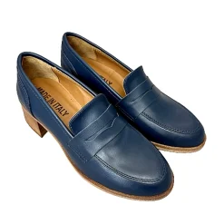 Scarpe di Maremma Mocassino Artigianale In Pelle Mod. College Con Tacco*Donna Mocassini