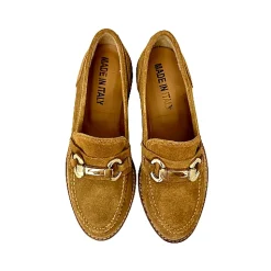 Scarpe di Maremma Mocassino Artigianale In Nabuk Cuoio Con Morsetto*Donna Mocassini