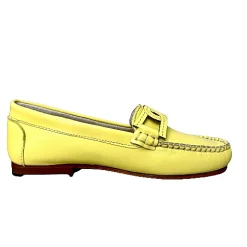 Scarpe di Maremma Mocassino Artigianale In Pelle E Vernice Giallo*Donna Mocassini