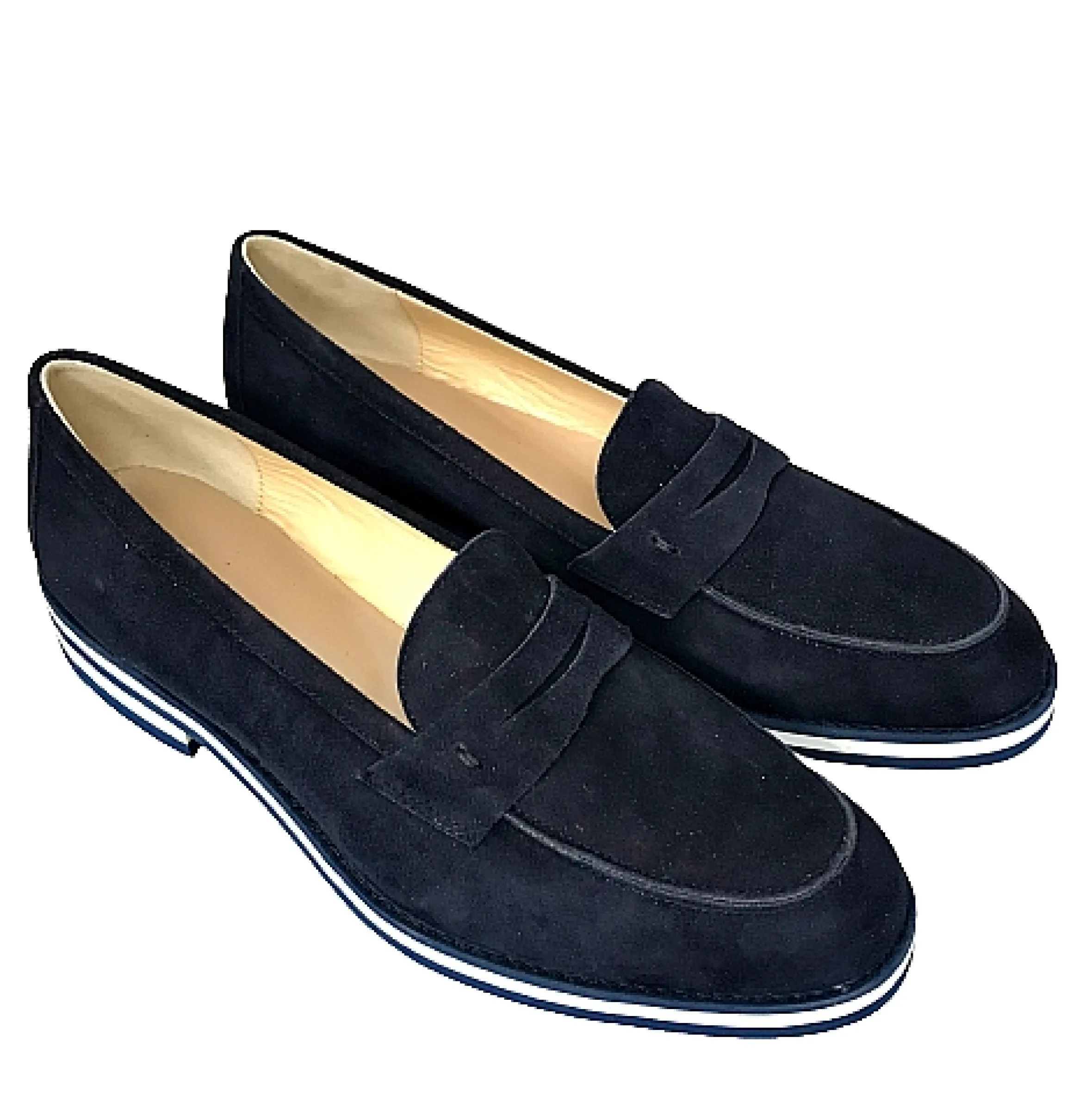 Scarpe di Maremma Mocassino Artigianale In Camoscio Blu*Donna Mocassini