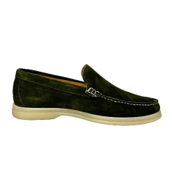 Scarpe di Maremma Mocassino Artigianale In Nabuk Verde*Uomo Mocassini