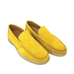 Scarpe di Maremma Mocassino Artigianale In Nabuk Color Ocra*Uomo Mocassini