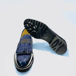 Scarpe di Maremma Mocassino Blu Pelle/Camoscio*Donna Mocassini