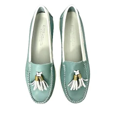 Scarpe di Maremma Mocassino Celeste Con Nappine*Donna Mocassini