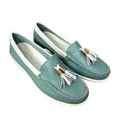 Scarpe di Maremma Mocassino Celeste Con Nappine*Donna Mocassini