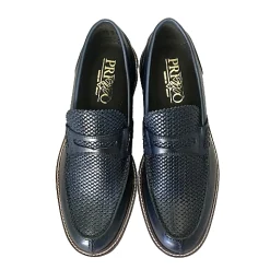 Scarpe di Maremma Mocassino College Intrecciato Blu*Uomo Mocassini
