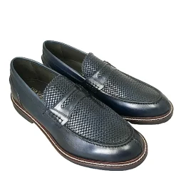 Scarpe di Maremma Mocassino College Intrecciato Blu*Uomo Mocassini