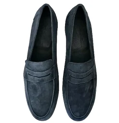 Scarpe di Maremma Mocassino Estivo In Camoscio Blu*Uomo Mocassini
