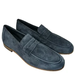 Scarpe di Maremma Mocassino Estivo In Camoscio Blu*Uomo Mocassini