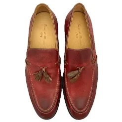Scarpe di Maremma Mocassino In Pelle Fondo Cuoio Rosso*Uomo Mocassini