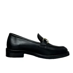 Scarpe di Maremma Mocassino In Pelle Nero Con Morsetto Pfv*Donna Mocassini
