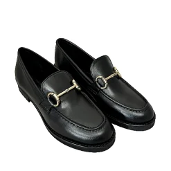 Scarpe di Maremma Mocassino In Pelle Nero Con Morsetto Pfv*Donna Mocassini