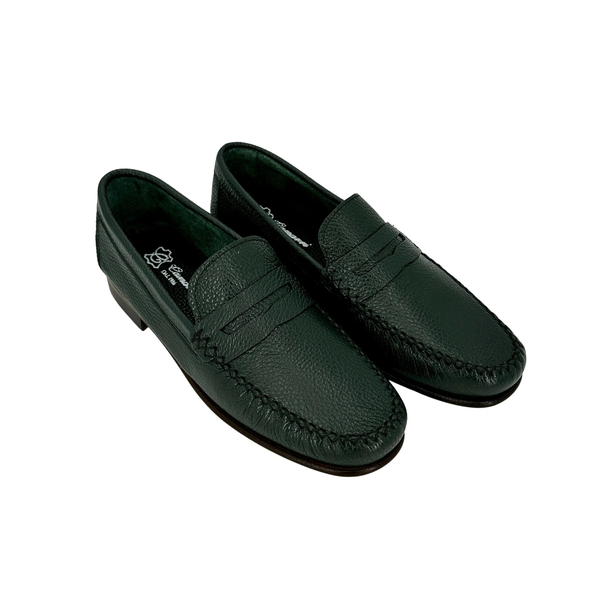 Scarpe di Maremma Mocassino Mod. College Sfoderato Verde*Uomo Mocassini