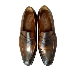 Scarpe di Maremma Mocassino Mod. College Spazzolato Marrone Luxury Collection*Uomo Mocassini