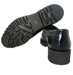 Scarpe di Maremma Mocassino Vernice Nera E Camoscio Antracite*Donna Mocassini