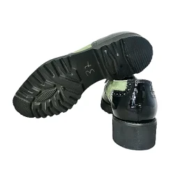 Scarpe di Maremma Mocassino Vernice Nera E Camoscio Verde*Donna Mocassini