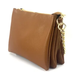 Scarpe di Maremma Pochette Artigianale In Pelle Con Tre Scomparti E Catena*Donna Borse Morbide