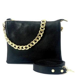 Scarpe di Maremma Pochette Artigianale In Pelle Con Tre Scomparti E Catena*Donna Borse Morbide