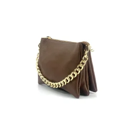 Scarpe di Maremma Pochette Artigianale In Pelle Con Tre Scomparti E Catena*Donna Borse Morbide