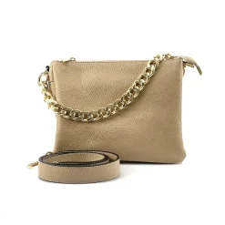 Scarpe di Maremma Pochette Artigianale In Pelle Con Tre Scomparti E Catena*Donna Borse Morbide