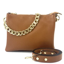 Scarpe di Maremma Pochette Artigianale In Pelle Con Tre Scomparti E Catena*Donna Borse Morbide
