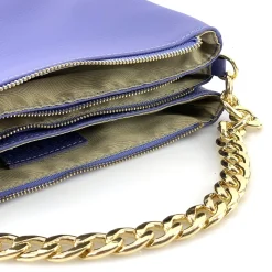 Scarpe di Maremma Pochette Artigianale In Pelle Con Tre Scomparti E Catena*Donna Borse Morbide