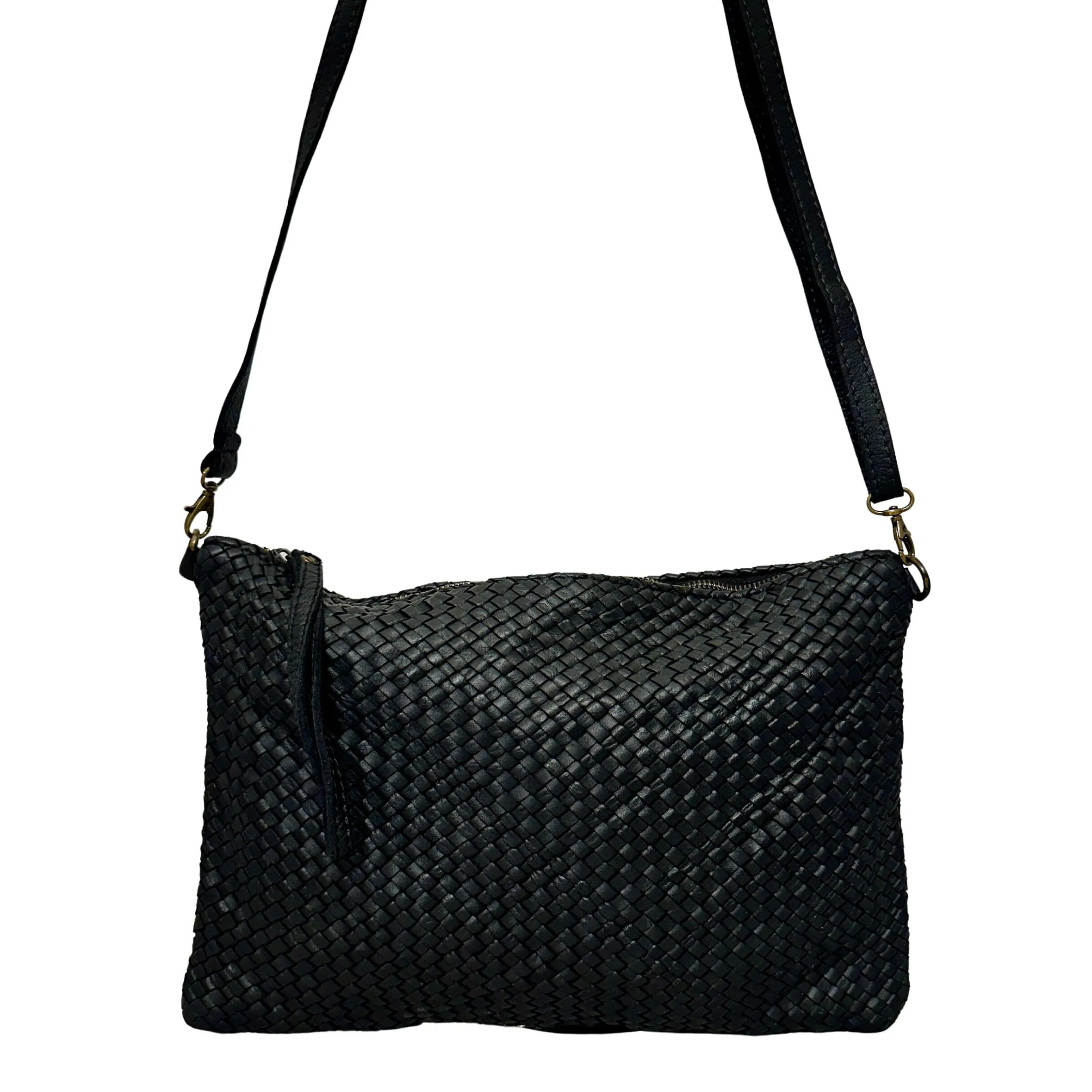 Scarpe di Maremma Pochette In Pelle Intrecciata Con Cinturino E Tracolla Big*Donna Borse Morbide