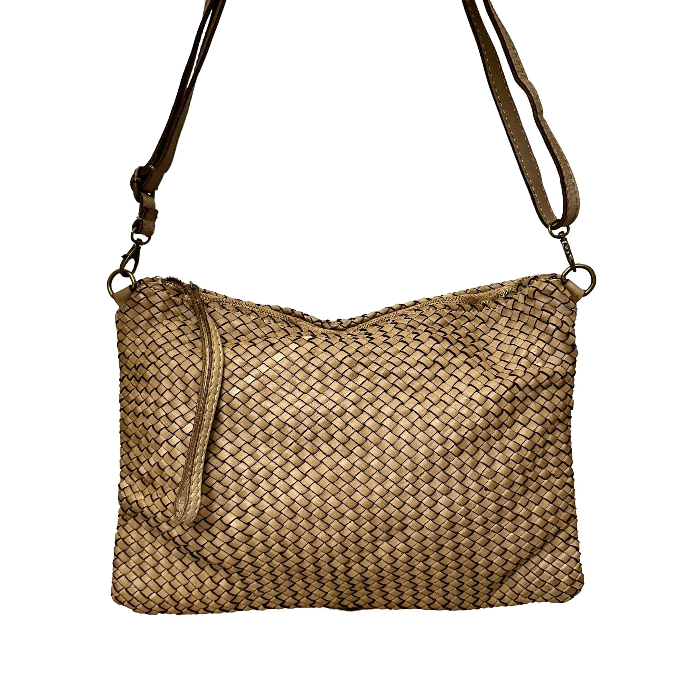 Scarpe di Maremma Pochette In Pelle Intrecciata Con Cinturino E Tracolla Big*Donna Borse Morbide