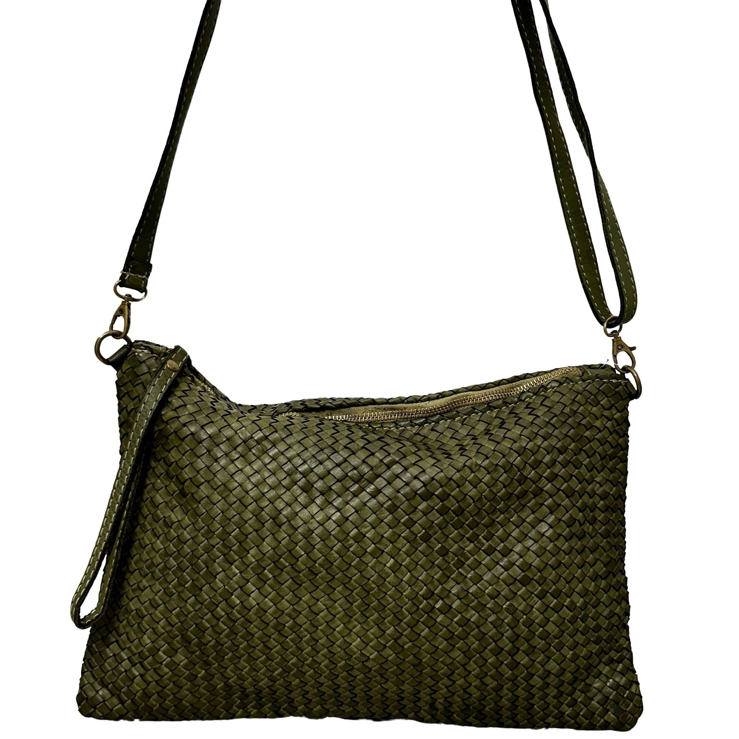Scarpe di Maremma Pochette In Pelle Intrecciata Con Cinturino E Tracolla Big*Donna Borse Morbide
