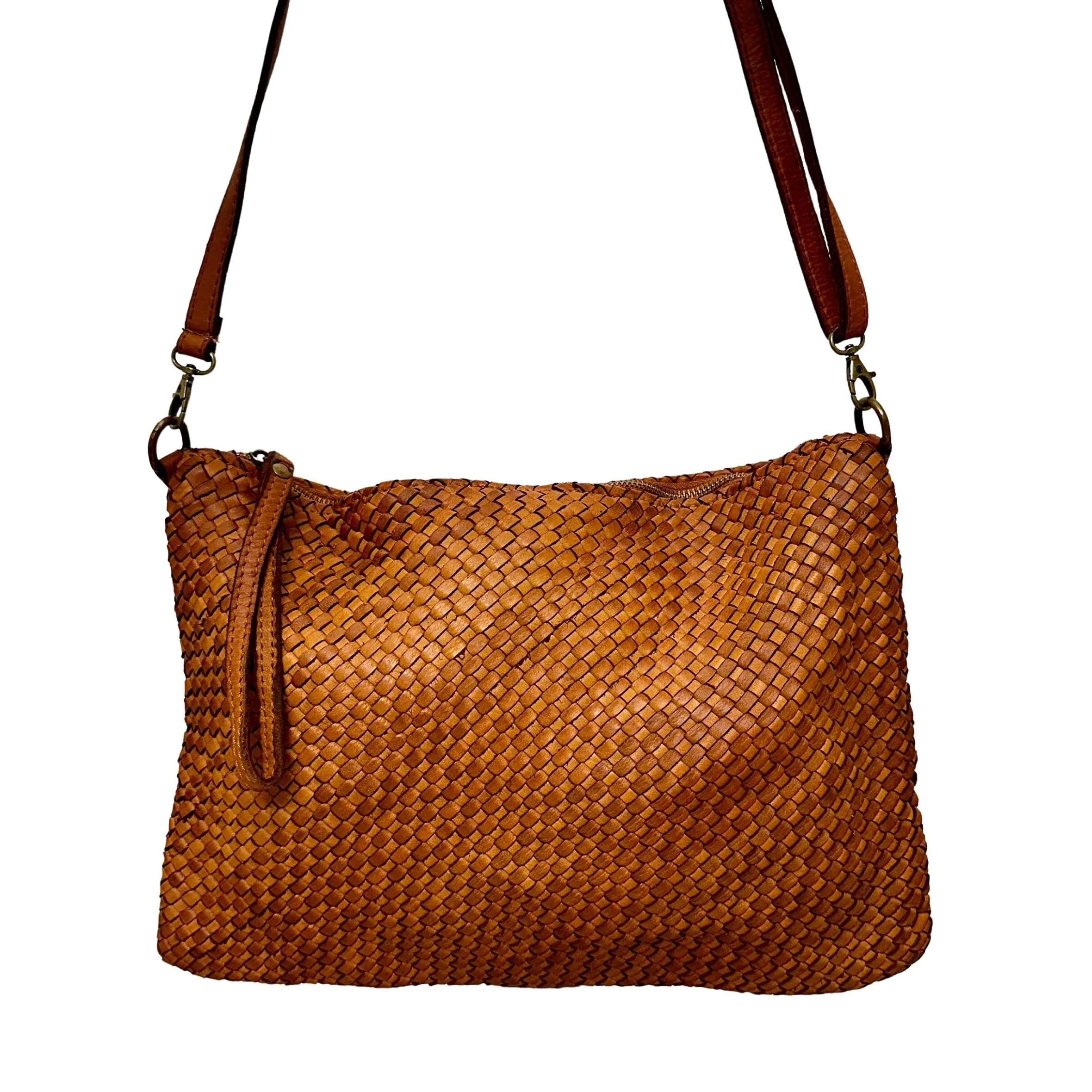 Scarpe di Maremma Pochette In Pelle Intrecciata Con Cinturino E Tracolla Big*Donna Borse Morbide