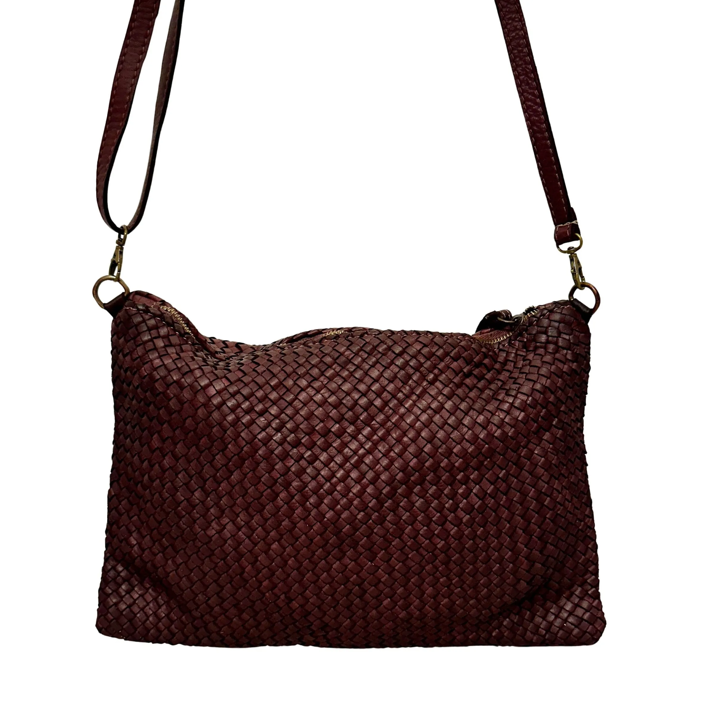Scarpe di Maremma Pochette In Pelle Intrecciata Con Cinturino E Tracolla Big*Donna Borse Morbide