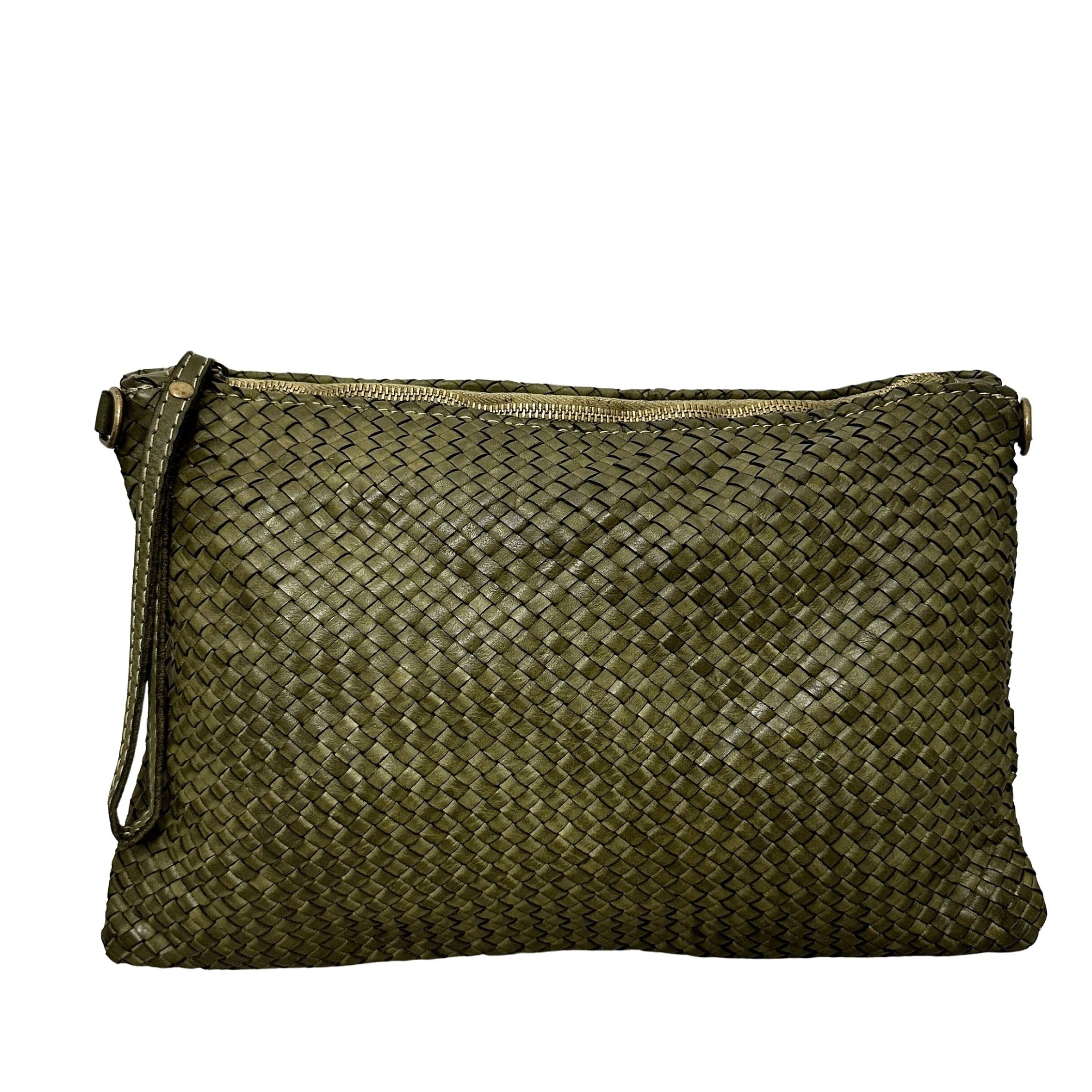 Scarpe di Maremma Pochette In Pelle Intrecciata Con Cinturino E Tracolla Big*Donna Borse Morbide