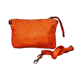 Scarpe di Maremma Pochette In Pelle Intrecciata Con Cinturino E Tracolla Small*Donna Borse Morbide