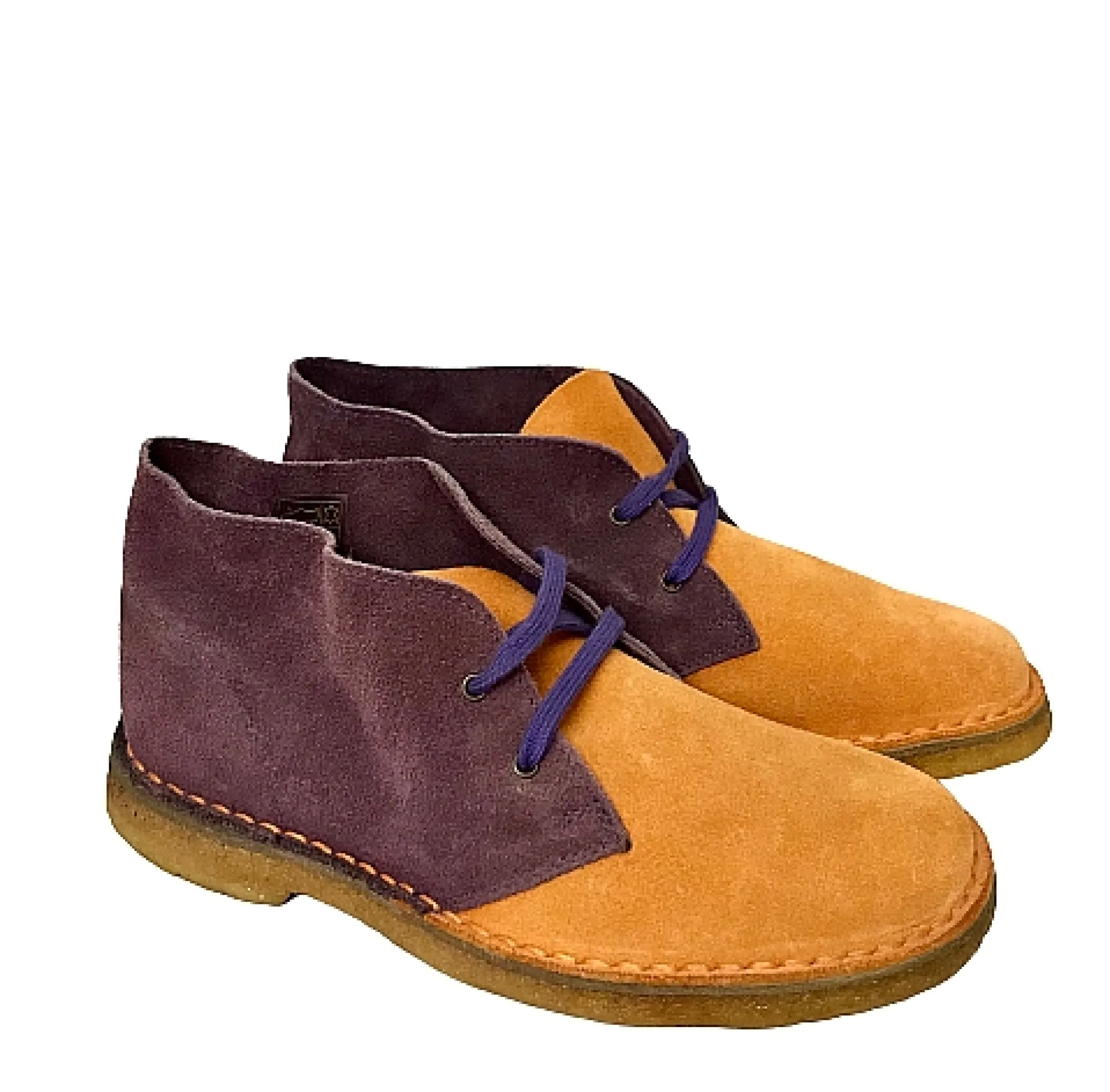 Scarpe di Maremma Polacchina Artigiana Arancio/Viola* Monocolore Camoscio