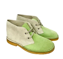 Scarpe di Maremma Polacchina Artigiana Verde/Ghiaccio* Monocolore Camoscio