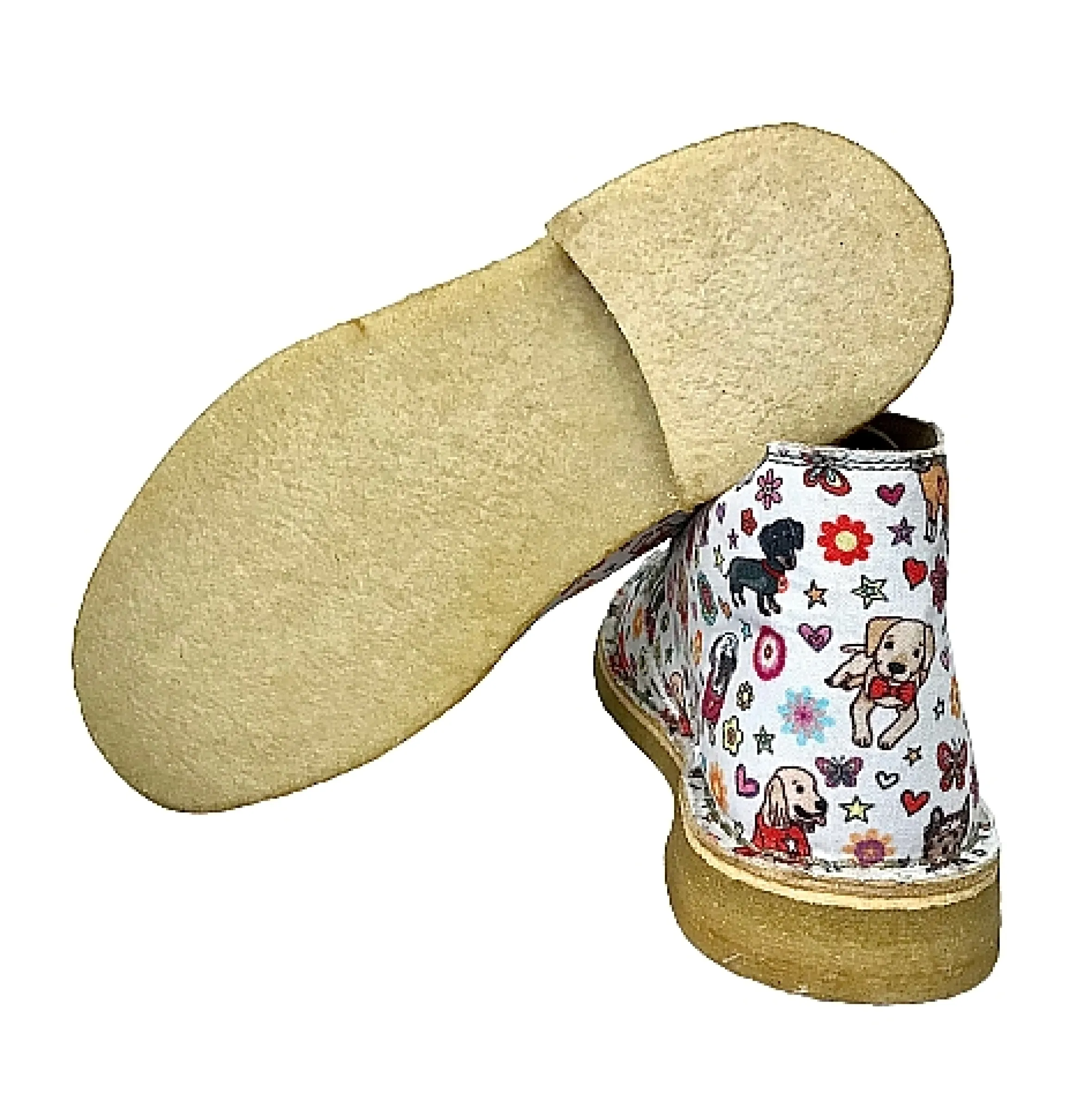 Scarpe di Maremma Polacchina Artigianale Animaletti* Tela Colorata