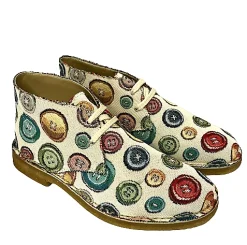 Scarpe di Maremma Polacchina Artigianale Bottoni* Tela Colorata