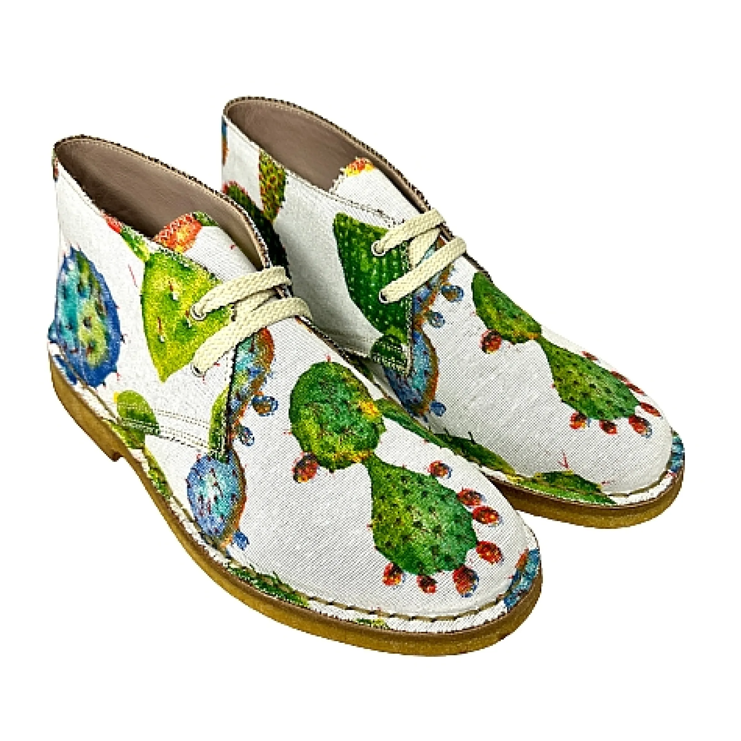 Scarpe di Maremma Polacchina Artigianale Cactus* Tela Colorata